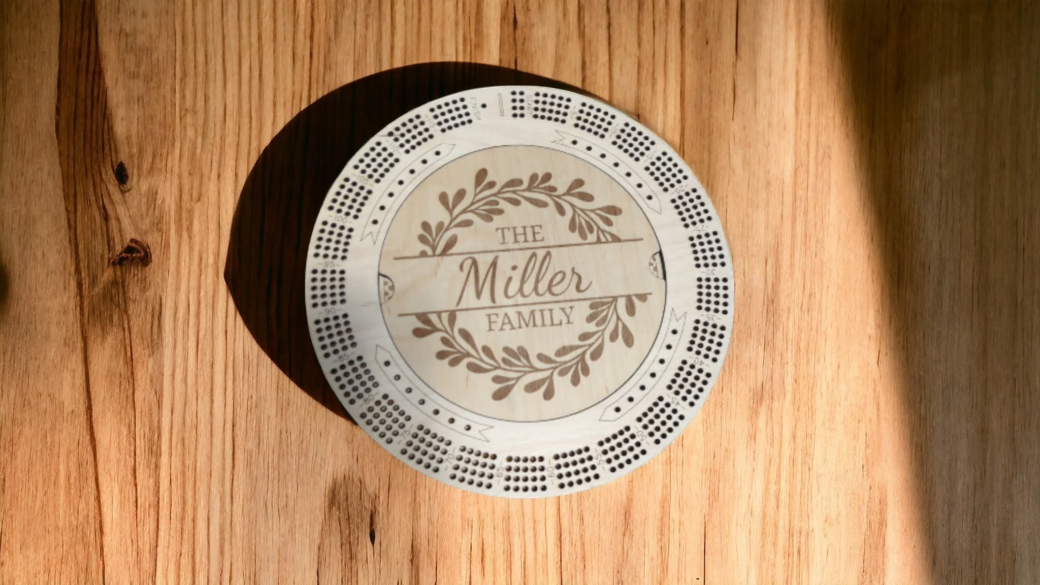 Round Cribbage Board